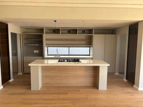 Modern neutral kitchen with center island