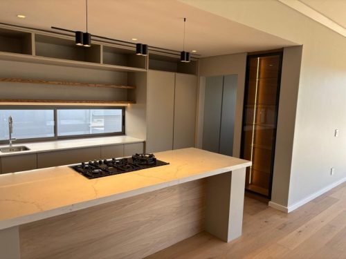 Modern neutral kitchen with center island